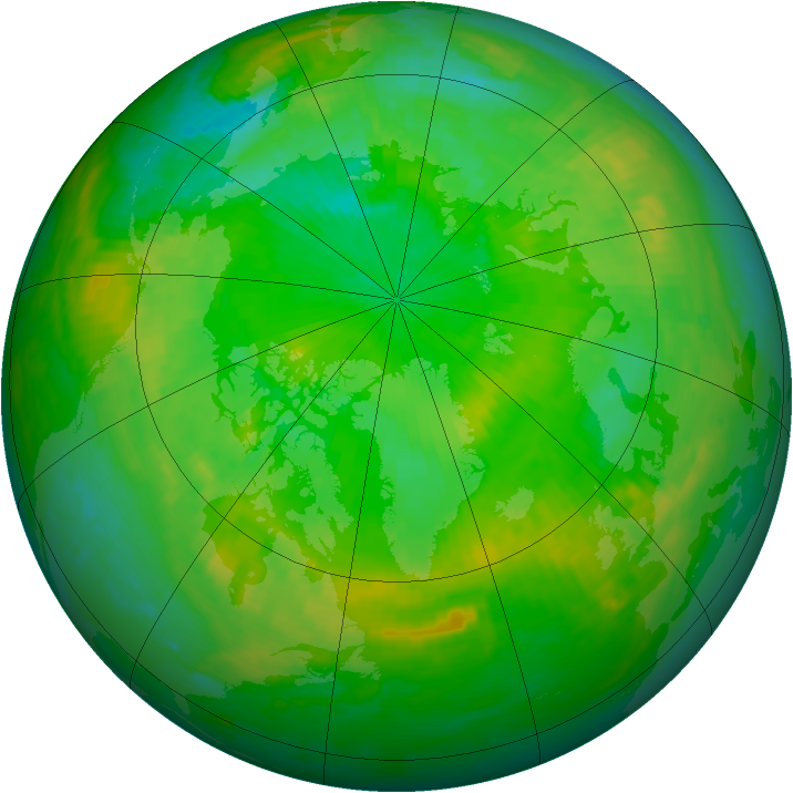 Arctic ozone map for 08 July 2001